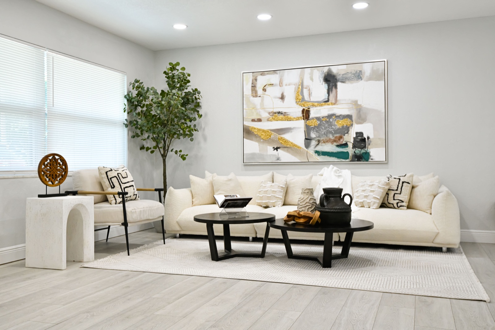 Living room after staging